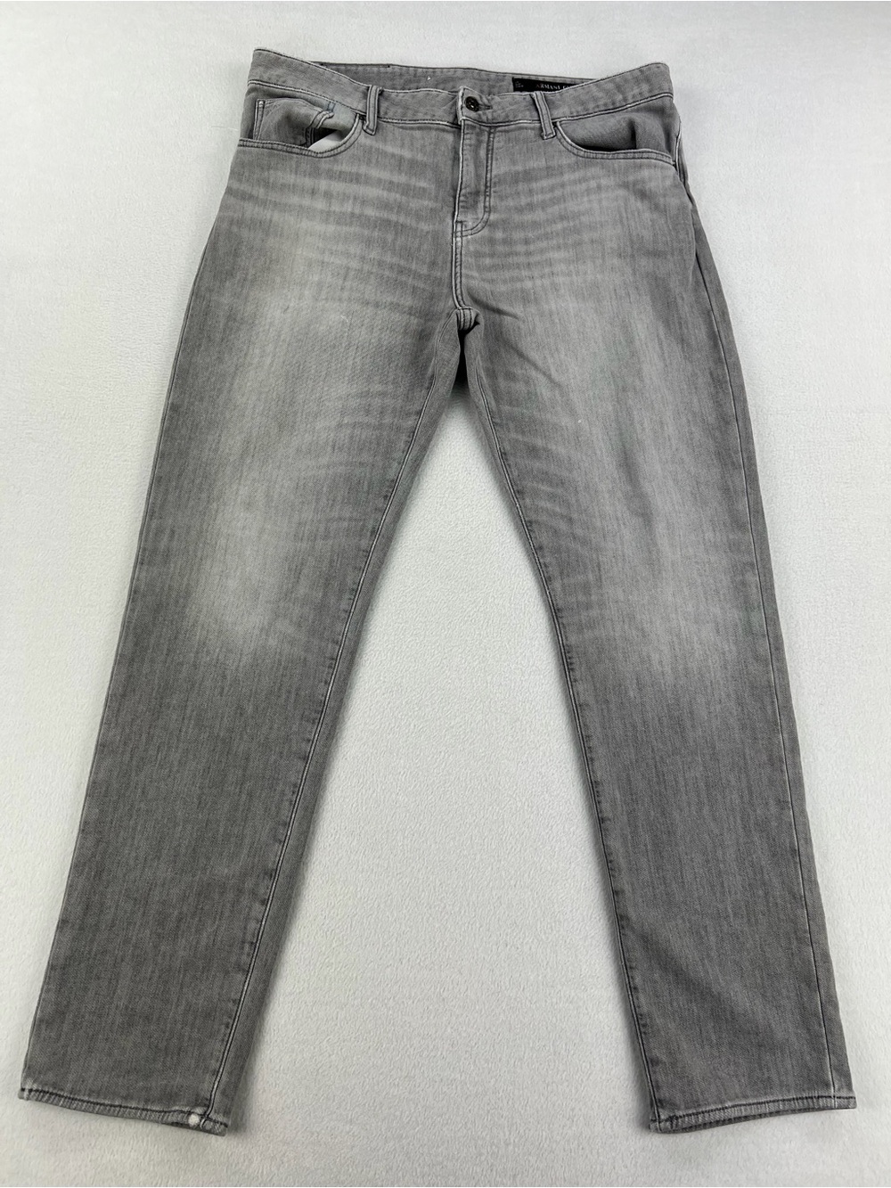 Armani Exchange Mens J13 Slim Fit Stretch Denim Jeans Light Gray Wash Sz 34x30